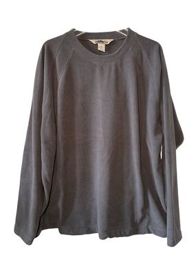 Campmor Men’s Gray Fleece Pullover Soft Textured Crew/Stand Neck Outdoor XL